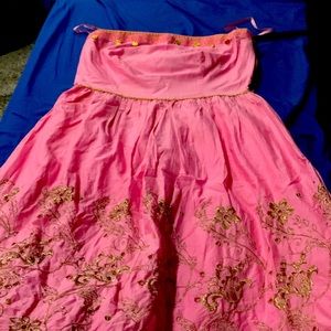 Strapless mini dress